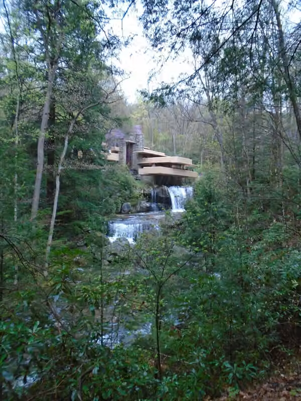 Fallingwater · Stream, rock, and cantilevered terraces