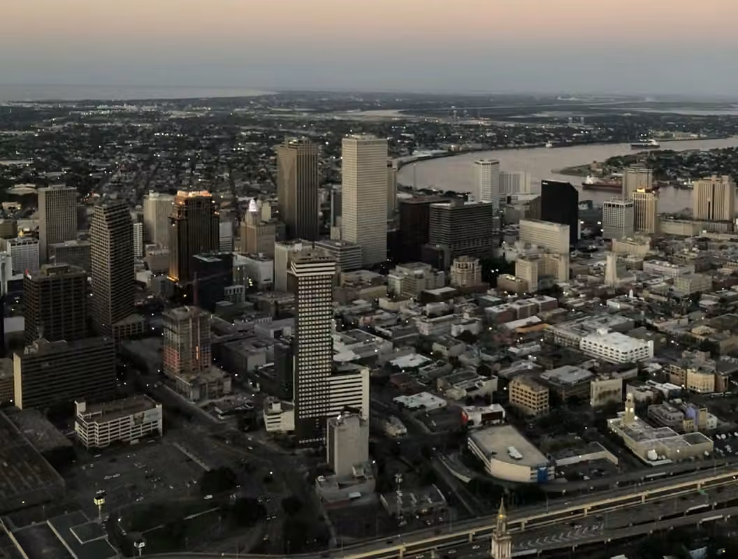 New Orleans · Skyline and Mississippi River