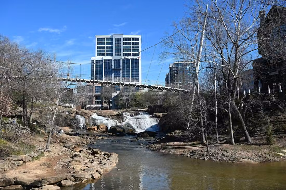 Greenville · Falls Park and Liberty Bridge