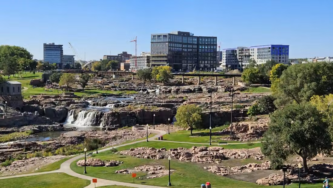 Sioux Falls · Falls Park and downtown